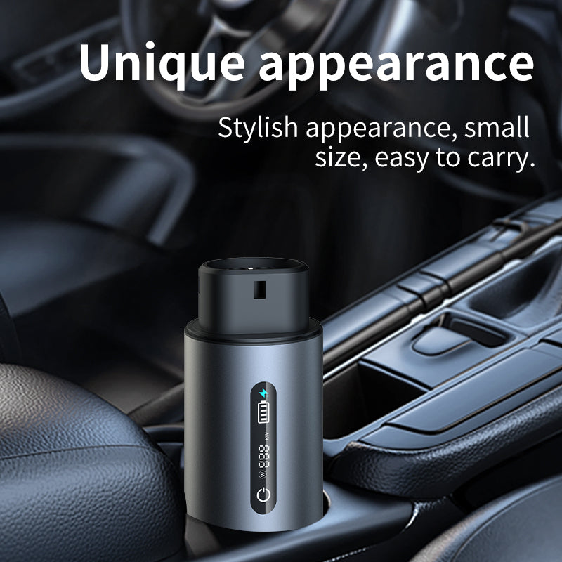 Compact V2L adapter stored inside a vehicle